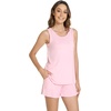 GYS Cooling Bamboo Viscose Pajamas for Women Sleeveless Top & Shorts Pj Set(Pink)