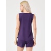 GYS Cooling Bamboo Viscose Pajamas for Women Sleeveless Top & Shorts Pj Set(Purple)