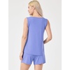 GYS Cooling Bamboo Viscose Pajamas for Women Sleeveless Top & Shorts Pj Set(Sky Blue)