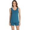 GYS Cooling Bamboo Viscose Pajamas for Women Sleeveless Top & Shorts Pj Set(Teal Blue)