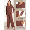GYS Women’s Bamboo Viscose Cooling Lace Trim Pajama Set(A-cherry Mahogany)