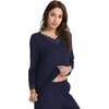GYS Women’s Bamboo Viscose Cooling Lace Trim Pajama Set(A-navy)