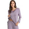 GYS Women’s Bamboo Viscose Cooling Lace Trim Pajama Set(A-violet)