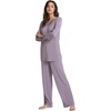 GYS Women’s Bamboo Viscose Cooling Lace Trim Pajama Set(A-violet)