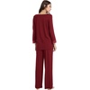 GYS Women’s Bamboo Viscose Cooling Lace Trim Pajama Set(A-wine)