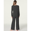 GYS Women’s Bamboo Viscose Cooling Lace Trim Pajama Set(B- Black)