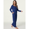 GYS Women’s Bamboo Viscose Cooling Lace Trim Pajama Set(B- Navy)