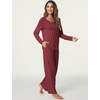 GYS Women’s Bamboo Viscose Cooling Lace Trim Pajama Set(B-wine)