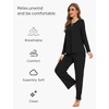 GYS Women’s Bamboo Viscose Cooling Lace Trim Pajama Set(C – Black)
