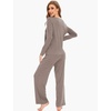 GYS Women’s Bamboo Viscose Cooling Lace Trim Pajama Set(C – Camel)