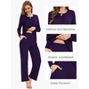 GYS Women’s Bamboo Viscose Cooling Lace Trim Pajama Set(C – Deep Purple)