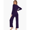 GYS Women’s Bamboo Viscose Cooling Lace Trim Pajama Set(C – Deep Purple)