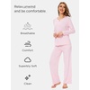 GYS Women’s Bamboo Viscose Cooling Lace Trim Pajama Set(C – Pink)