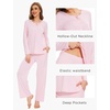 GYS Women’s Bamboo Viscose Cooling Lace Trim Pajama Set(C – Pink)