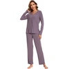 GYS Women’s Bamboo Viscose Cooling Pleated Pajama Set for Hot Flashes(Purplish Grey)
