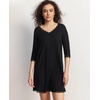 GYS Women’s Bamboo Viscose Lace V Neck 3/4 Sleeve Nightgown(Black)
