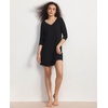 GYS Women’s Bamboo Viscose Lace V Neck 3/4 Sleeve Nightgown(Black)