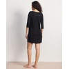 GYS Women’s Bamboo Viscose Lace V Neck 3/4 Sleeve Nightgown(Black)