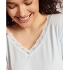 GYS Women’s Bamboo Viscose Lace V Neck 3/4 Sleeve Nightgown(Breezy Blue)