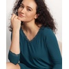 GYS Women’s Bamboo Viscose Lace V Neck 3/4 Sleeve Nightgown(Ink Blue)