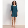 GYS Women’s Bamboo Viscose Lace V Neck 3/4 Sleeve Nightgown(Ink Blue)