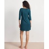 GYS Women’s Bamboo Viscose Lace V Neck 3/4 Sleeve Nightgown(Ink Blue)