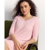 GYS Women’s Bamboo Viscose Lace V Neck 3/4 Sleeve Nightgown(Pink)