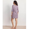 GYS Women’s Bamboo Viscose Lace V Neck 3/4 Sleeve Nightgown(Violet)
