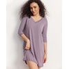GYS Women’s Bamboo Viscose Lace V Neck 3/4 Sleeve Nightgown(Violet)
