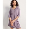 GYS Women’s Bamboo Viscose Lace V Neck 3/4 Sleeve Nightgown(Violet)