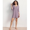 GYS Women’s Bamboo Viscose Lace V Neck 3/4 Sleeve Nightgown(Violet)