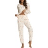 GYS Bamboo Viscose Cooling Long Sleeve Pajamas for Women(Coral Leopard)