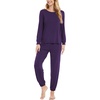 GYS Bamboo Viscose Cooling Long Sleeve Pajamas for Women(Purple)