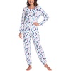 GYS Bamboo Viscose Cooling Long Sleeve Pajamas for Women(Purple Dots)
