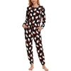 GYS Bamboo Viscose Cooling Long Sleeve Pajamas for Women(Santa Claus Black)