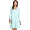 GYS Bamboo Viscose Long Sleeve Nightgowns for Women(Aqua Green)