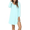 GYS Bamboo Viscose Long Sleeve Nightgowns for Women(B- Aqua)