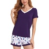 GYS Bamboo Viscose Pajamas for Women Set, Ultra-Soft Lightweight Sleepwear(Purple Dots)