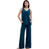 GYS Bamboo Viscose Women’s Pajama Sets 2 Piece Summer Sleeveless Sleepwear(Ink Blue)