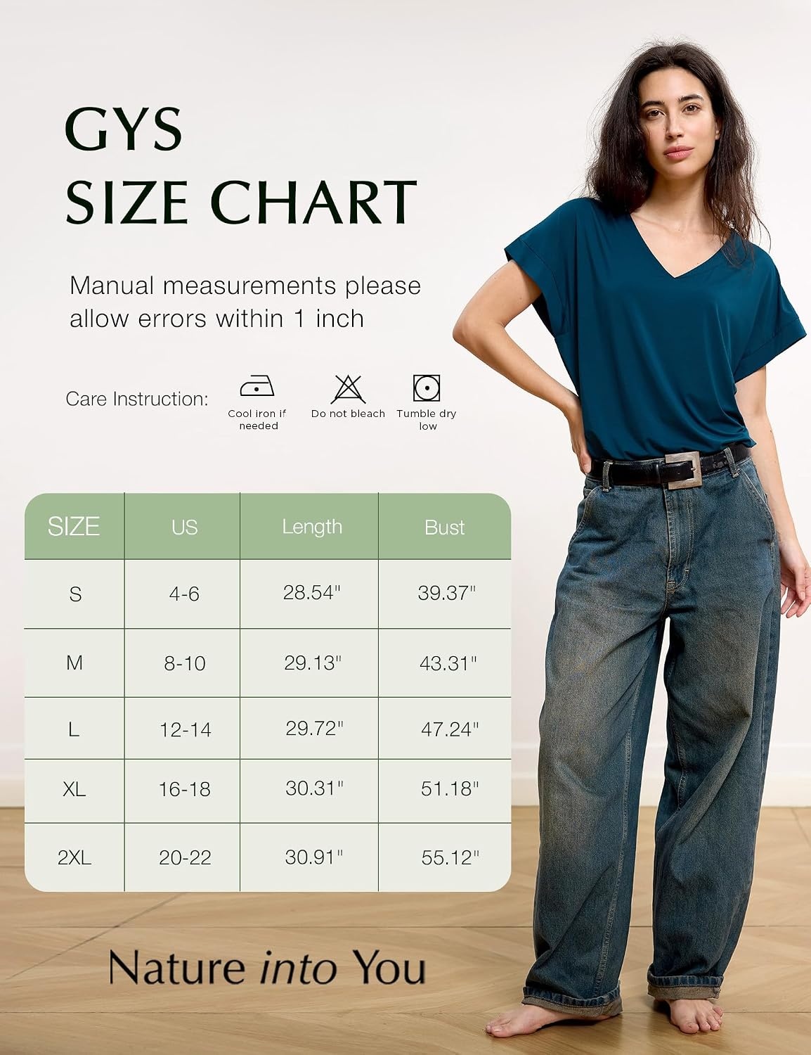 image:imageGYS Bamboo Viscose T Shirt for Women Soft Short Sleeve V Neck Pajama TopsWhite