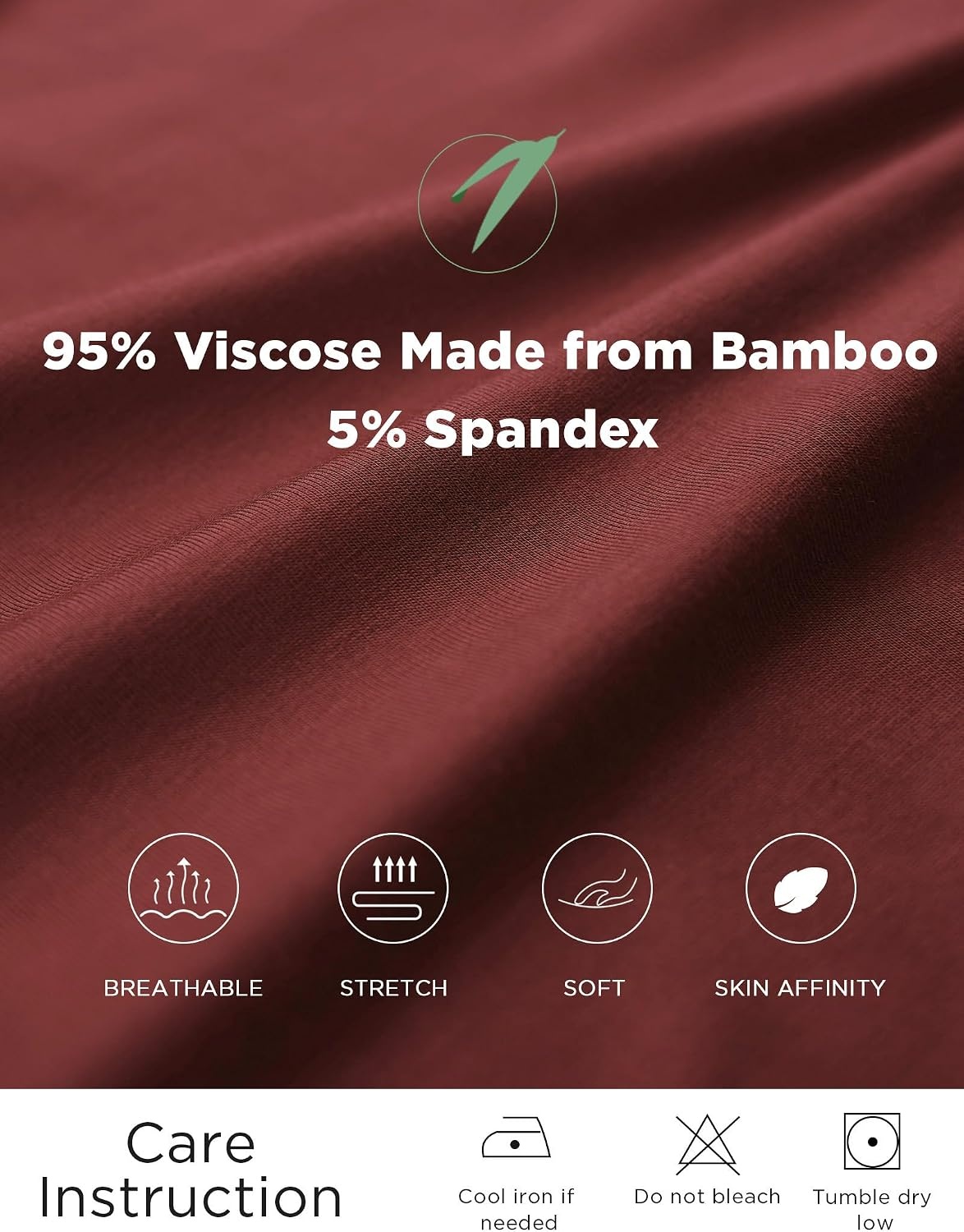 image:imageGYS Cooling Bamboo Viscose Long Nightgowns for WomenBrick Red