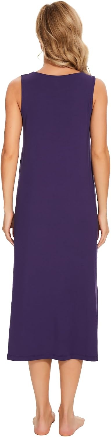 image:imageGYS Cooling Bamboo Viscose Long Nightgowns for WomenPurple