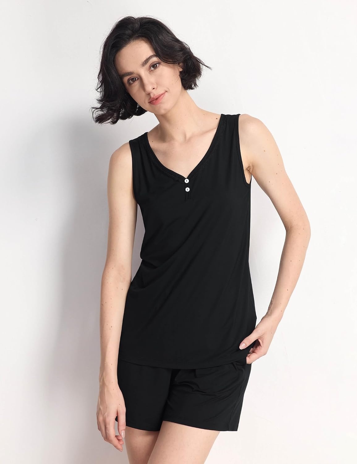 image:imageGYS Cooling Bamboo Viscose Pajamas for WomenBlack