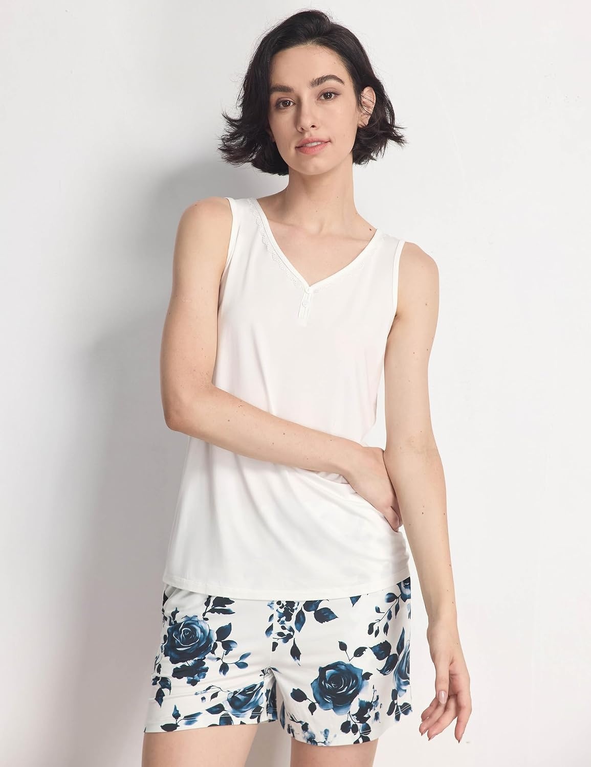 image:imageGYS Cooling Bamboo Viscose Pajamas for WomenBlue Rose