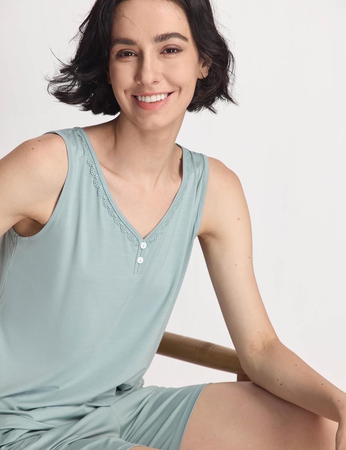 image:imageGYS Cooling Bamboo Viscose Pajamas for WomenLight Greyish Green