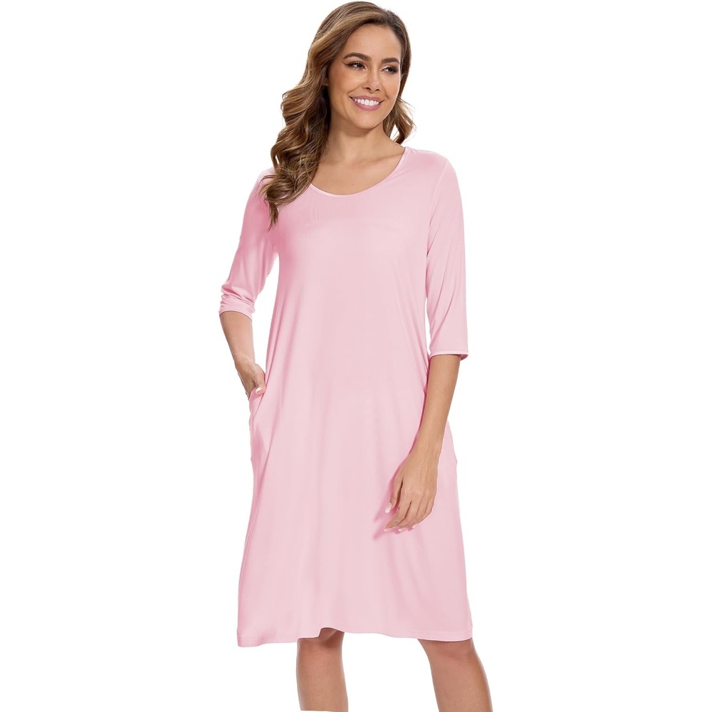 image:imageGYS Bamboo Viscose Womens Nightgowns Lightweight UltraSoft Sleep DressPink