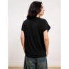 GYS Bamboo Viscose T Shirt for Women, Soft Short Sleeve V Neck Pajama Tops(Black)