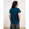 GYS Bamboo Viscose T Shirt for Women, Soft Short Sleeve V Neck Pajama Tops(Ink Blue)
