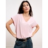 GYS Bamboo Viscose T Shirt for Women, Soft Short Sleeve V Neck Pajama Tops(Pink)