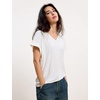 GYS Bamboo Viscose T Shirt for Women, Soft Short Sleeve V Neck Pajama Tops(White)